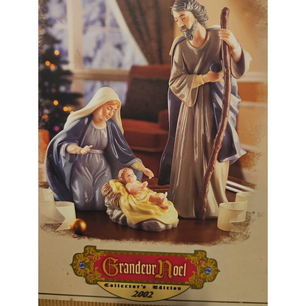 Grandeur Noel 2002 Holy Family Large Porcelain Nativity Set Collector's Edition